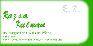 rozsa kulman business card