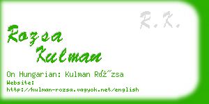 rozsa kulman business card